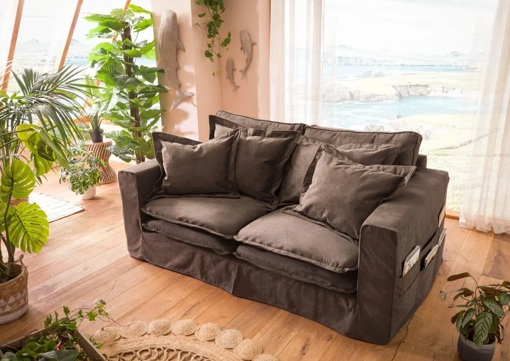 Massivmoebel24 Hussensofa KINGSTON, Taupe 3