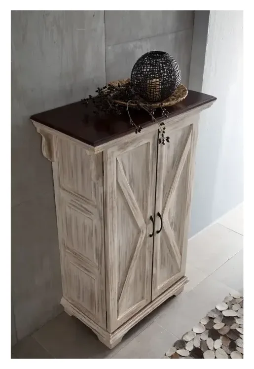 Massivmoebel24 Kleiderschrank CASTLE-ANTIK, Mango weiß 2