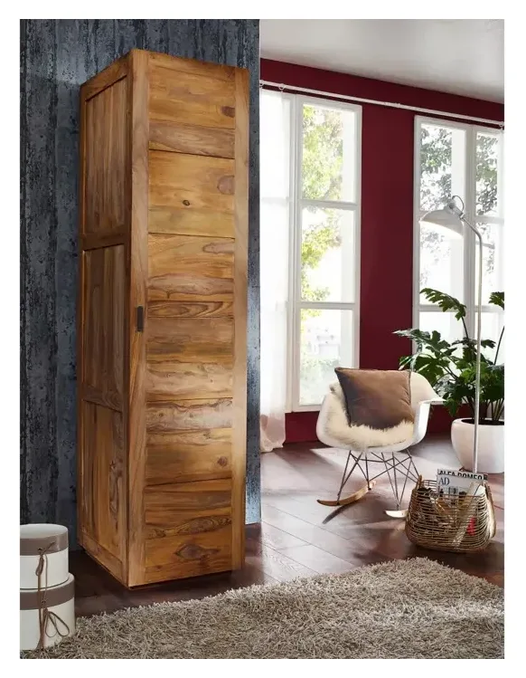 Massivmoebel24 Kleiderschrank NATURE BROWN, Sheesham geölt