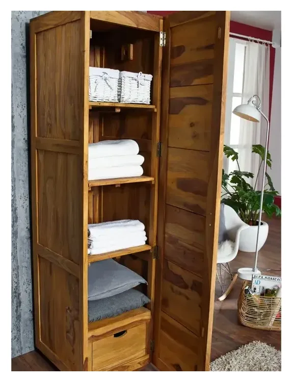 Massivmoebel24 Kleiderschrank NATURE BROWN, Sheesham geölt 3
