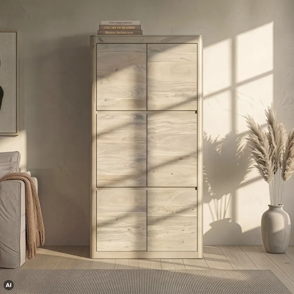 Massivmoebel24 Kleiderschrank TORONTO, Mango weiß lackiert