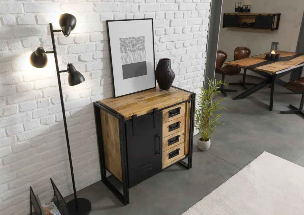 Massivmoebel24 Kommode BLACKBURN, Mango natur lackiert 2