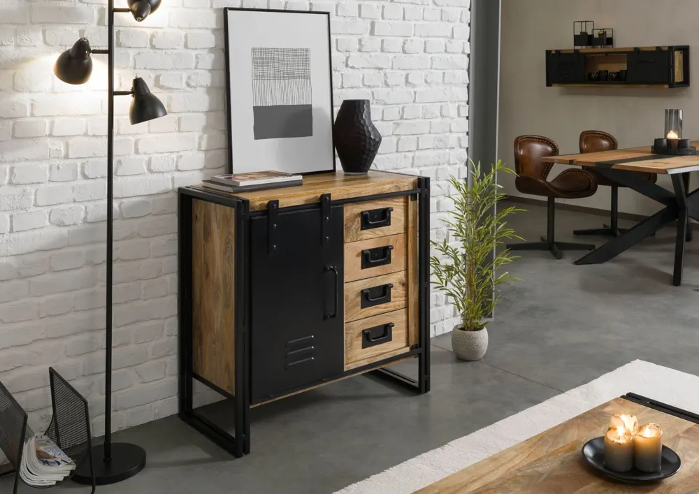 Massivmoebel24 Kommode BLACKBURN, Mango natur lackiert 3