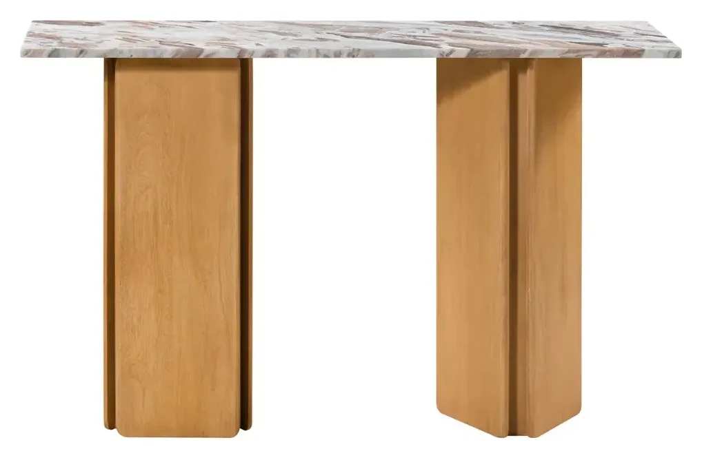 Massivmoebel24 Konsolentisch LUGANO, Mango beige lackiert