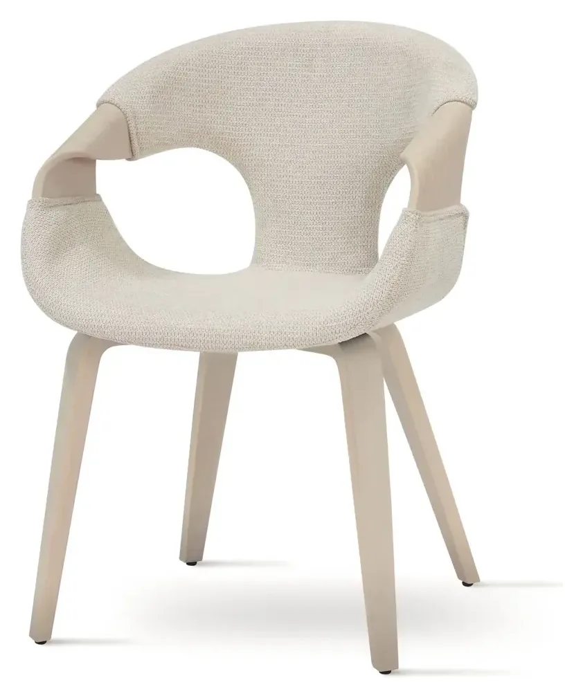 Massivmoebel24 Polsterstuhl EMILIA, Chenille beige