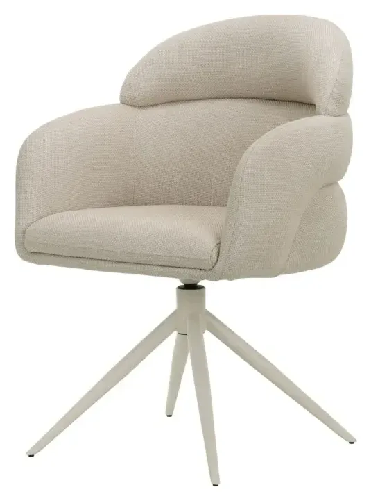 Massivmoebel24 Polsterstuhl MALIK, Webstoff beige