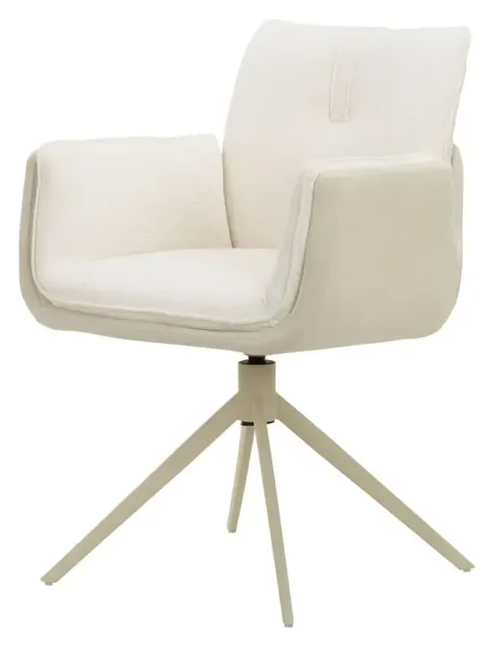 Massivmoebel24 Polsterstuhl TONI, Chenille-Velours beige