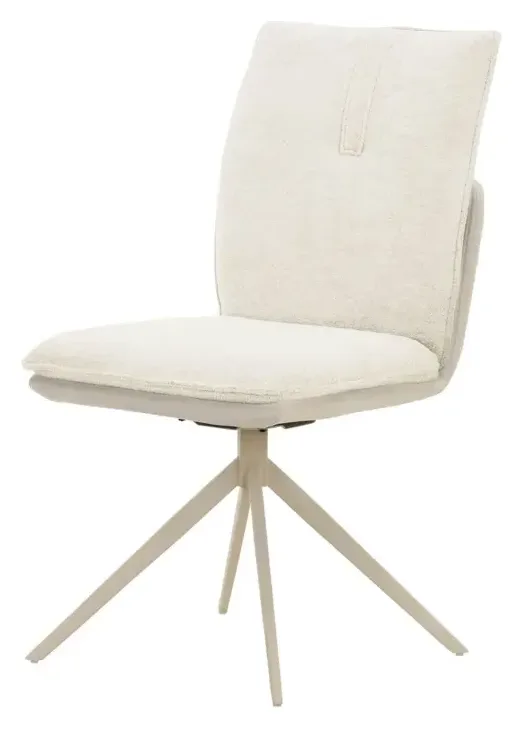 Massivmoebel24 Polsterstuhl XENIA, Chenille-Velours beige