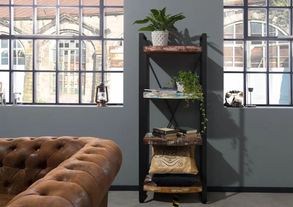 Massivmoebel24 Regal INDUSTRIAL, Altholz mehrfarbig 3