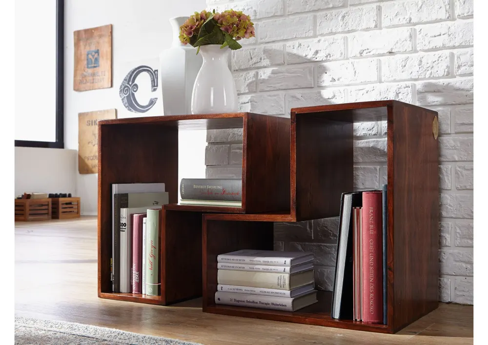 Massivmoebel24 Regal-System OXFORD, Akazie nougat lackiert 2
