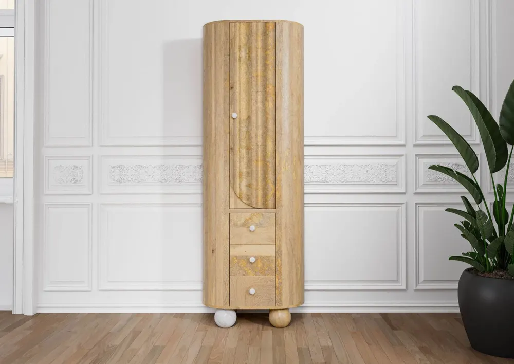 Massivmoebel24 Schrank FLORENZ, Mango natur lackiert