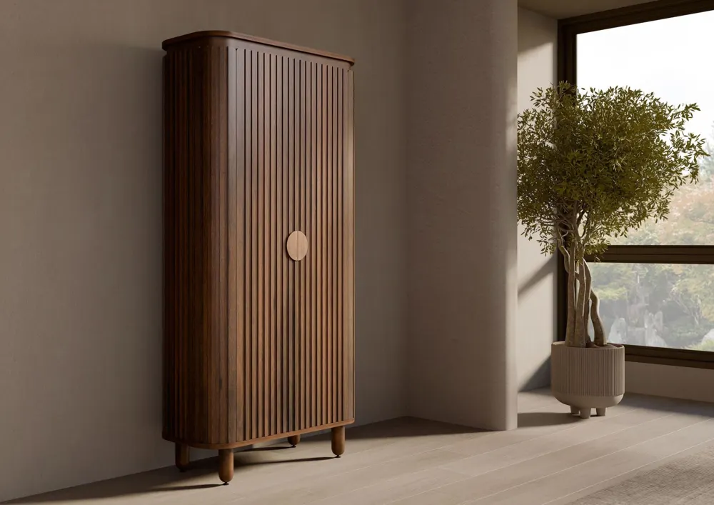 Massivmoebel24 Schrank KYOTO, Mango braun geölt 2