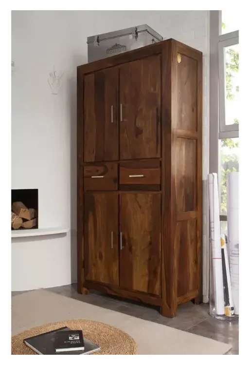 Massivmoebel24 Schrank METRO LIFE, Sheesham braun lackiert