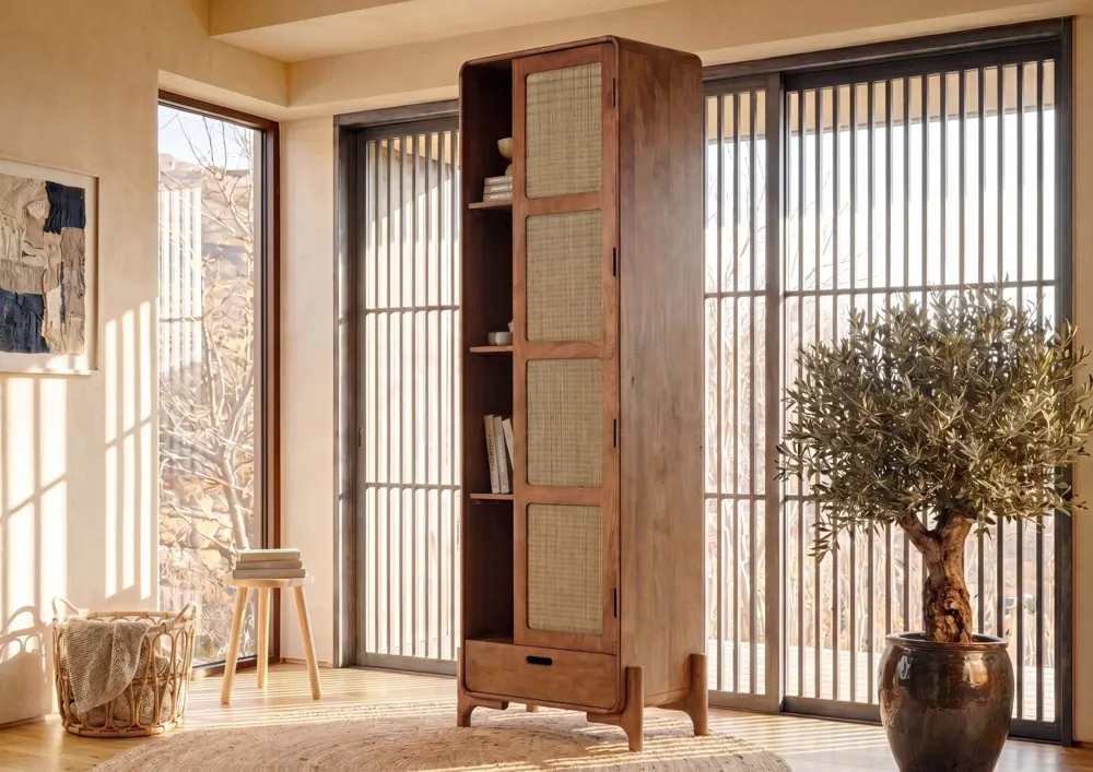 Massivmoebel24 Schrank MIZUMI, Mangoholz hellbraun lackiert 2