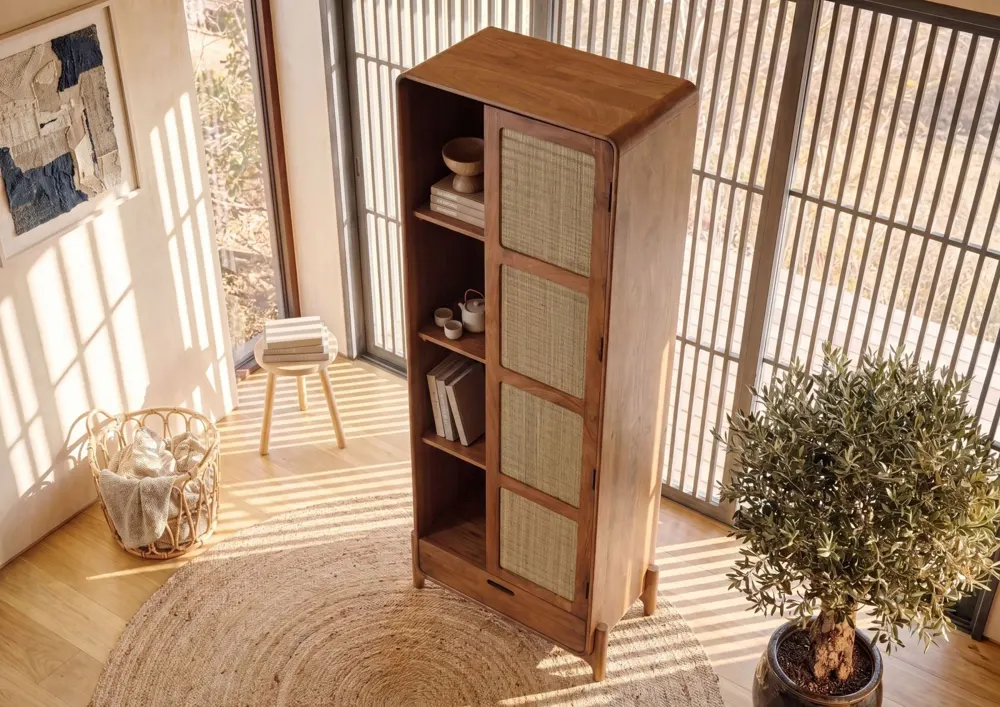 Massivmoebel24 Schrank MIZUMI, Mangoholz hellbraun lackiert 3