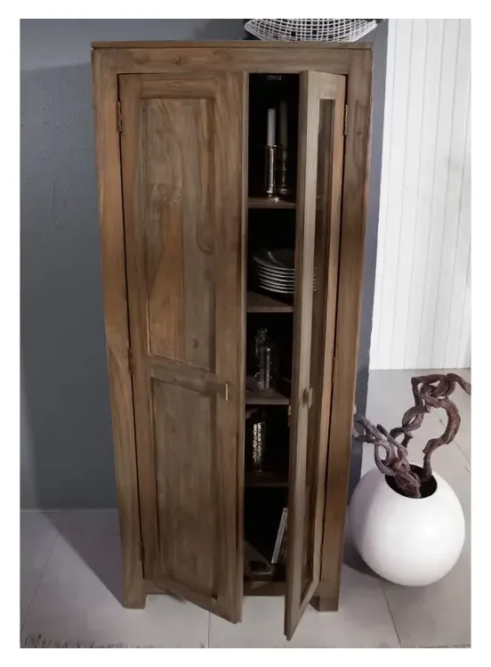 Massivmoebel24 Schrank NATURE GREY, Sheesham grau geölt 2