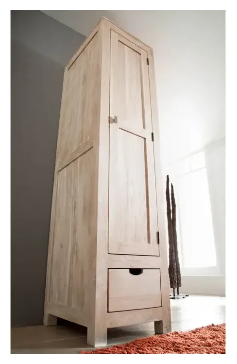 Massivmoebel24 Schrank NATURE WHITE, Akazie white stone 2