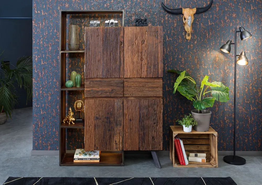 Massivmoebel24 Schrank SEVILLA, Akazie, braun lackiert