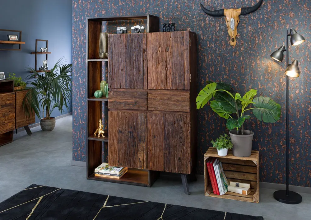 Massivmoebel24 Schrank SEVILLA, Akazie, braun lackiert 2