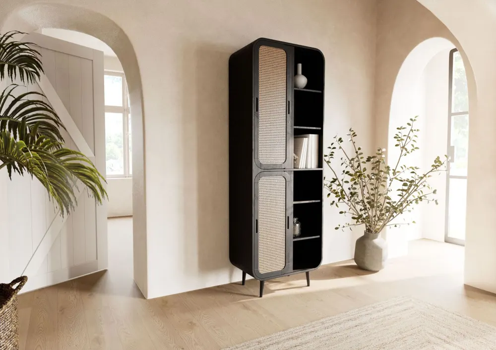 Massivmoebel24 Schrank VALENCIA, Mango dunkelgrau lackiert 2