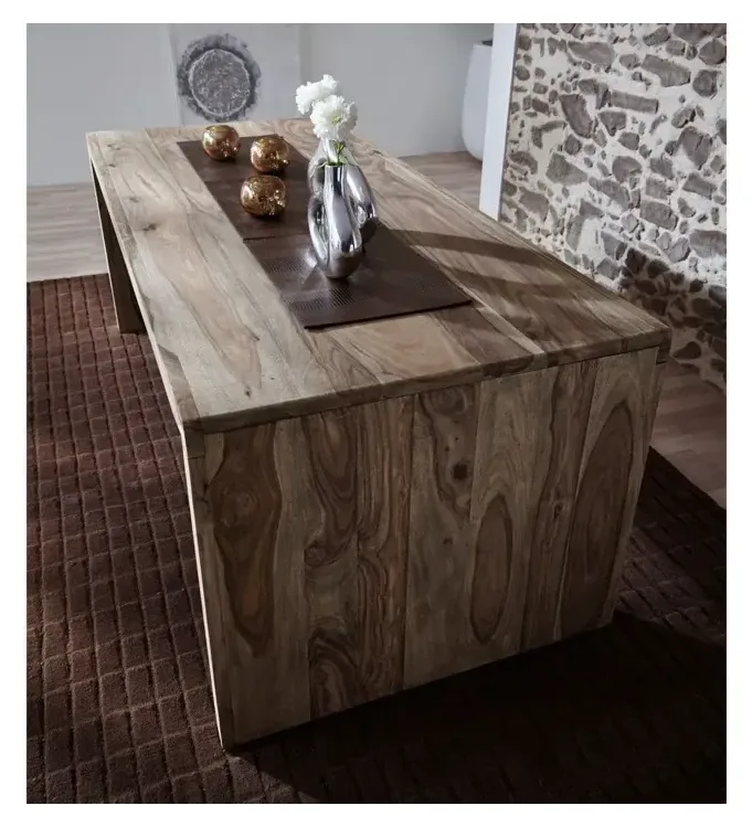 Massivmoebel24 Schreibtisch NATURE GREY, Sheesham grau geölt 2