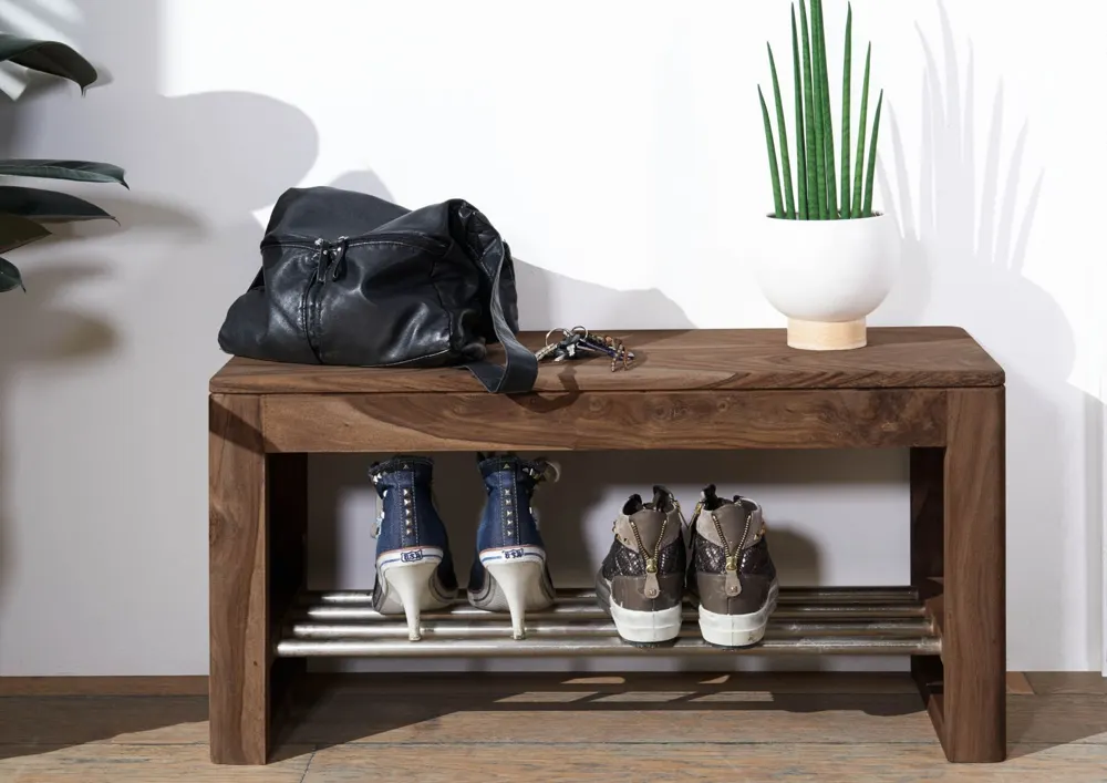Massivmoebel24 Schuhregal TORONTO, Sheesham rot-braun 3