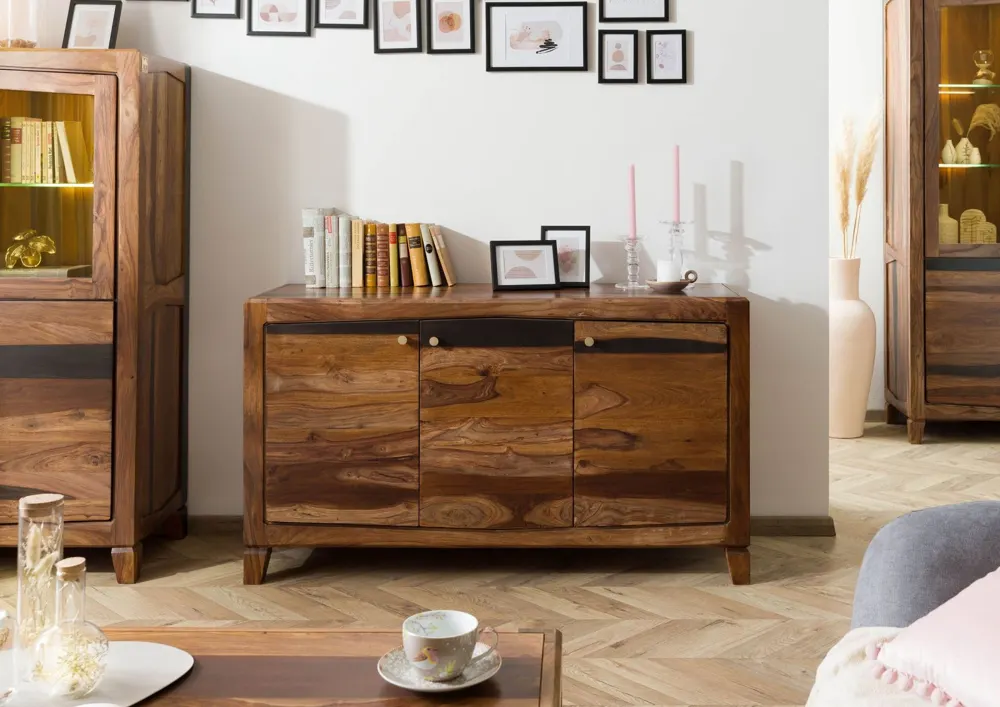 Massivmoebel24 Sideboard ANCONA, Sheesham dunkelbraun