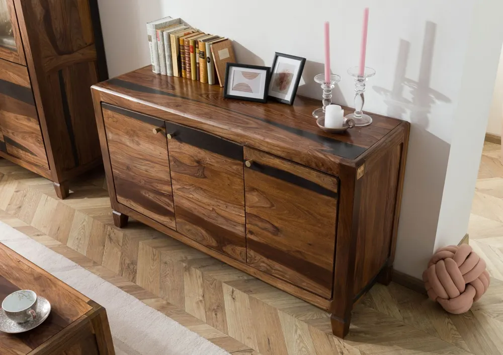 Massivmoebel24 Sideboard ANCONA, Sheesham dunkelbraun 2
