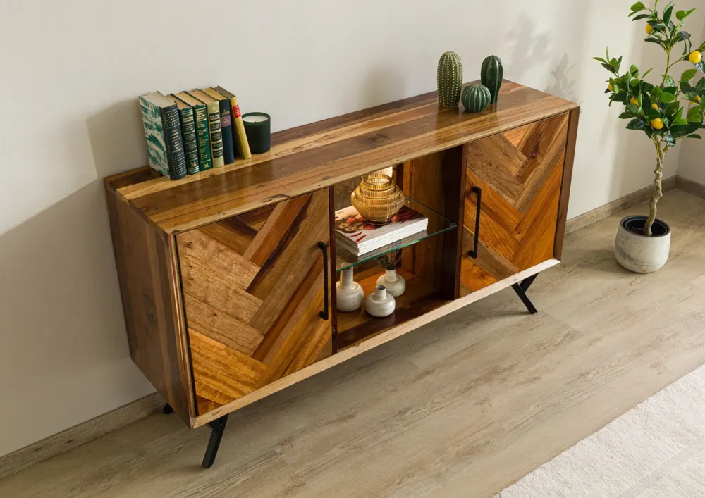 Massivmoebel24 Sideboard AVIGNON, Altholz natur lackiert 2