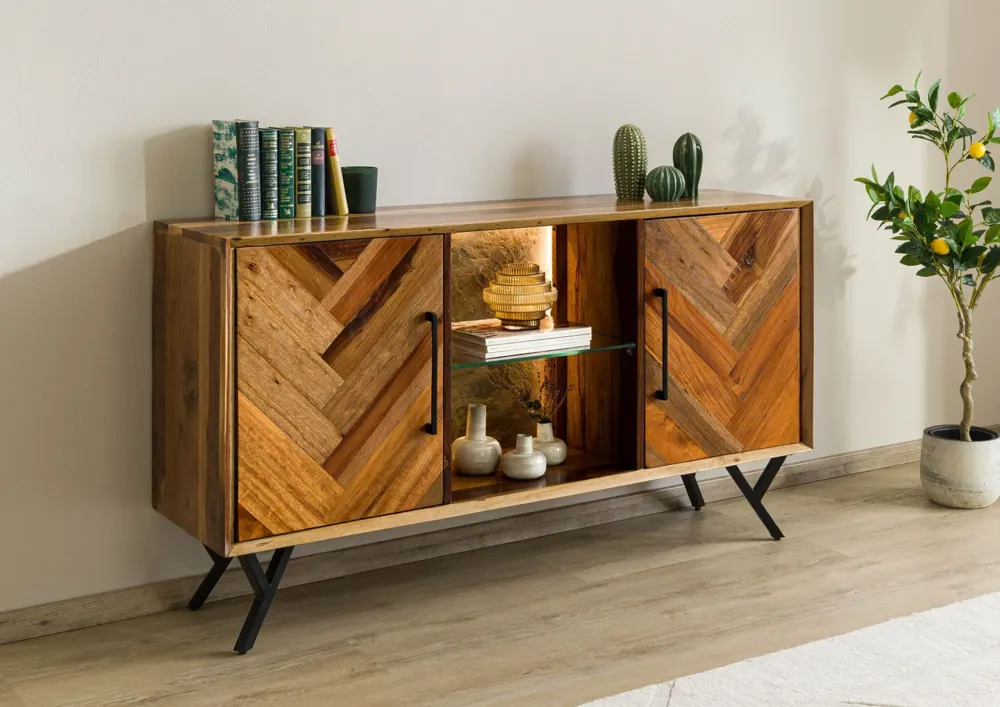Massivmoebel24 Sideboard AVIGNON, Altholz natur lackiert 3