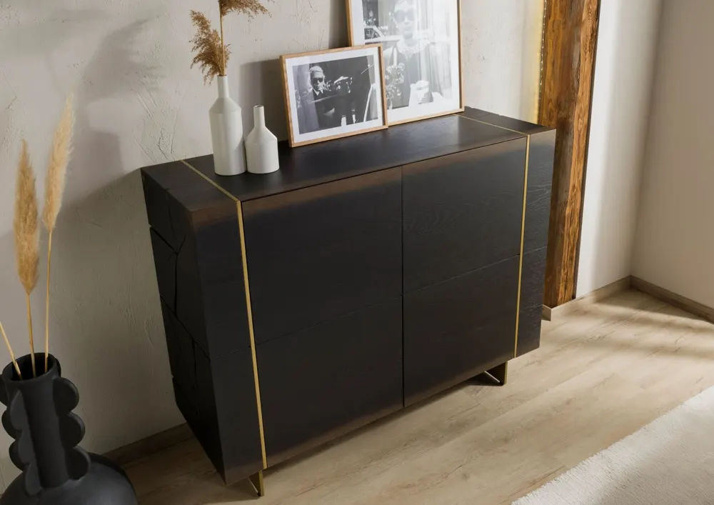 Massivmoebel24 Sideboard BEAMS, Eiche dunkelbraun lackiert 2