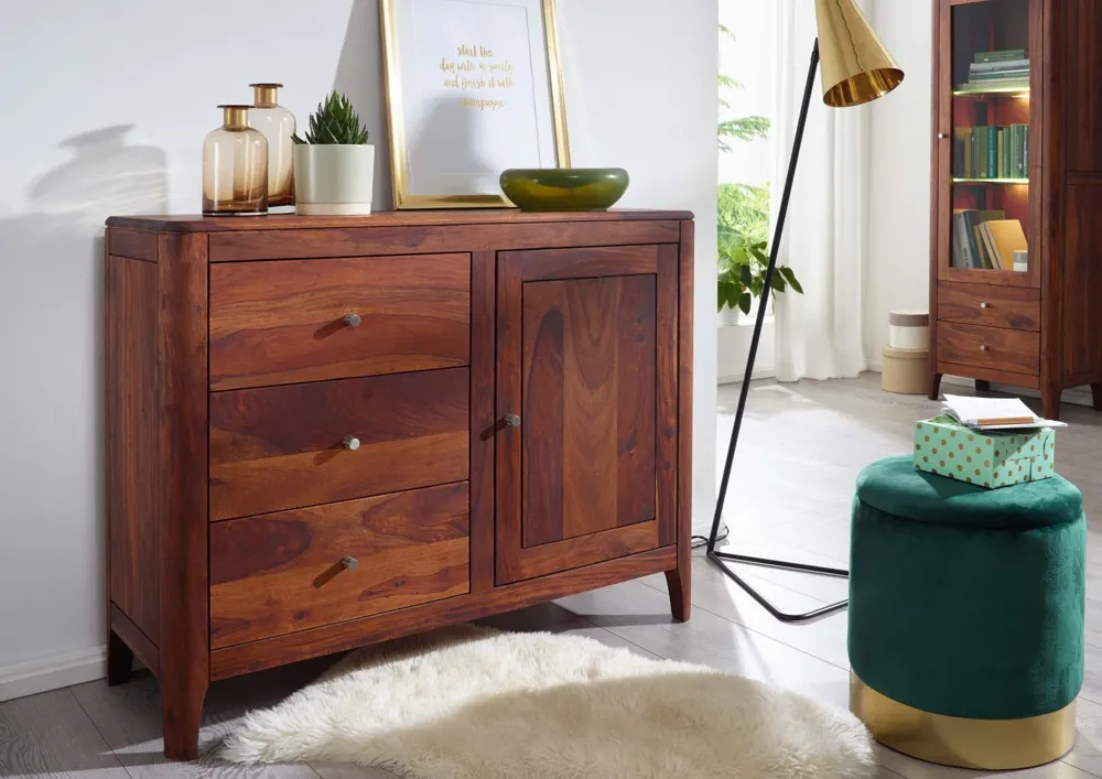 Massivmoebel24 Sideboard BROOKLYN, Sheesham walnuss geölt