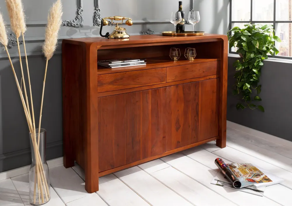 Massivmoebel24 Sideboard BUENO, Akazie honig lackiert