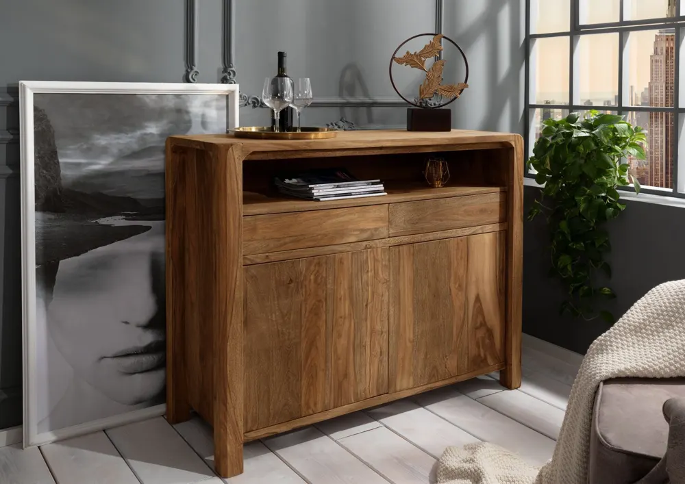 Massivmoebel24 Sideboard BUENO, Sheesham braun geölt