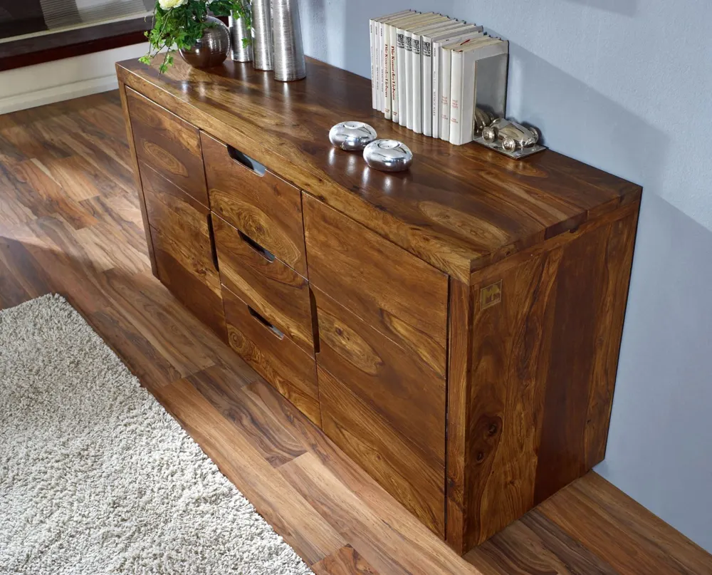Massivmoebel24 Sideboard DUKE, Sheesham walnuss lackiert 2