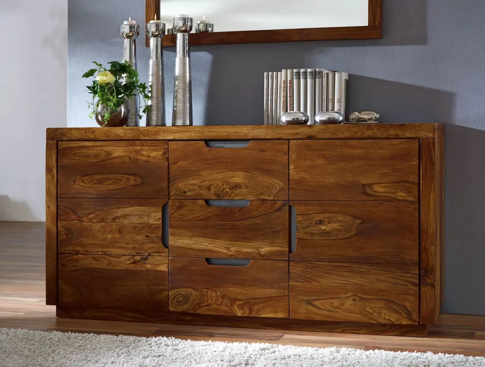 Massivmoebel24 Sideboard DUKE, Sheesham walnuss lackiert 3