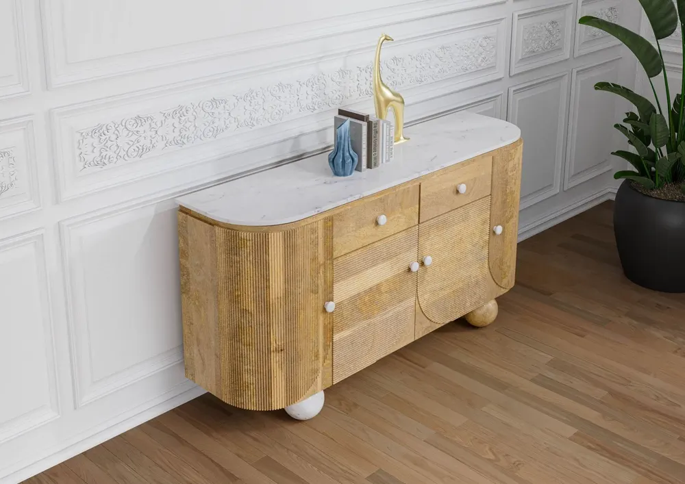 Massivmoebel24 Sideboard FLORENZ, Mangoholz natur lackiert 2