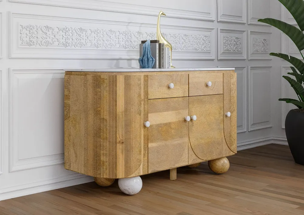 Massivmoebel24 Sideboard FLORENZ, Mangoholz natur lackiert 3