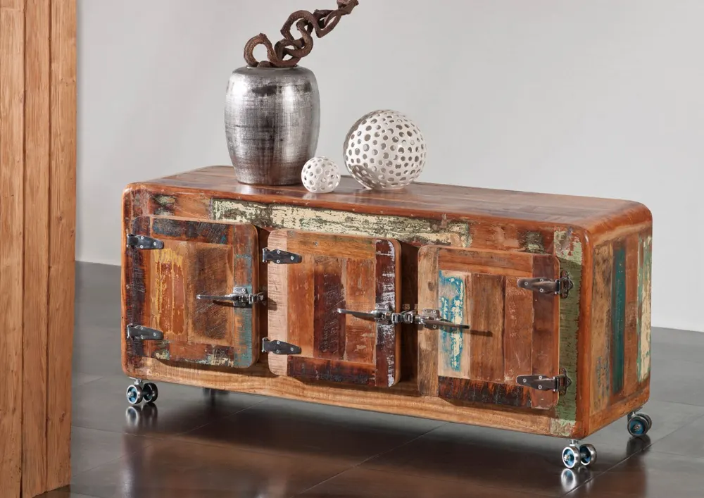 Massivmoebel24 Sideboard FREEZY, Altholz mehrfarbig
