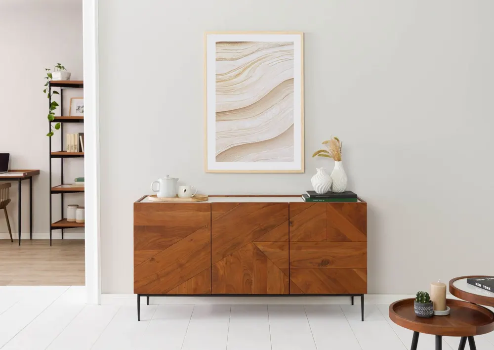 Massivmoebel24 Sideboard KARLSTAD, Akazie natur lackiert