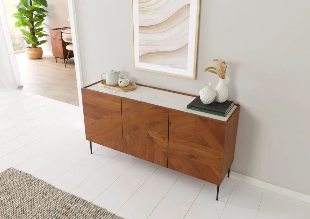 Massivmoebel24 Sideboard KARLSTAD, Akazie natur lackiert 2