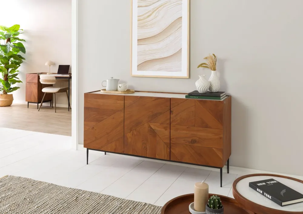 Massivmoebel24 Sideboard KARLSTAD, Akazie natur lackiert 3