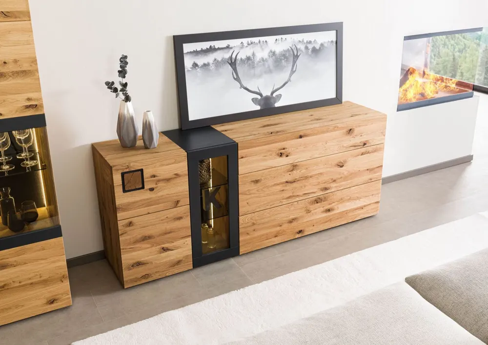 Massivmoebel24 Sideboard KITZBÜHEL, Wildeiche natur 2