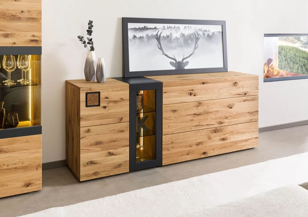 Massivmoebel24 Sideboard KITZBÜHEL, Wildeiche natur 3
