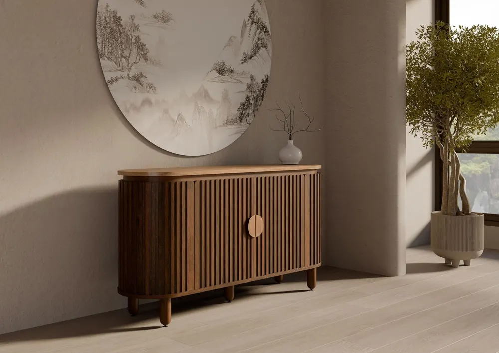 Massivmoebel24 Sideboard KYOTO, Mango braun geölt 2
