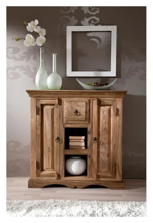 Massivmoebel24 Sideboard LEEDS, Sheesham grau geölt 3