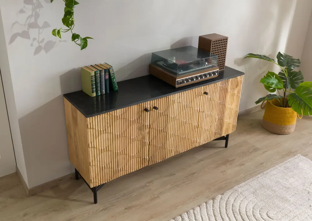 Massivmoebel24 Sideboard LONDON, Akazie natur lackiert 2