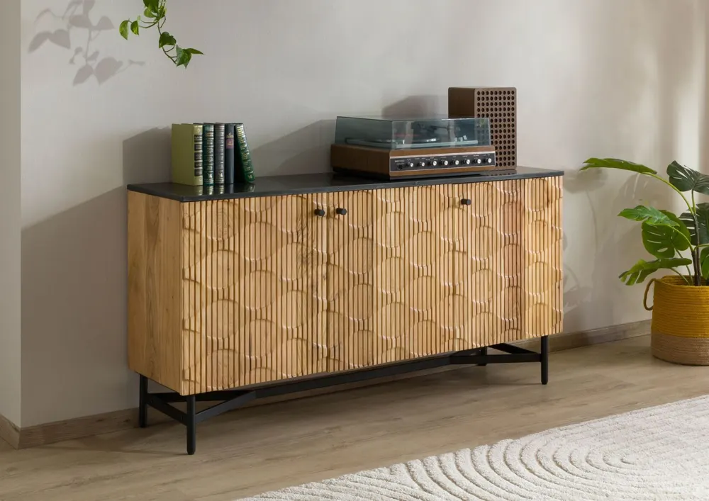 Massivmoebel24 Sideboard LONDON, Akazie natur lackiert 3
