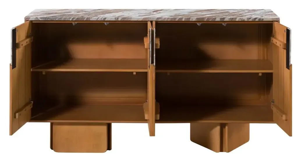 Massivmoebel24 Sideboard LUGANO, Mangoholz beige lackiert 2