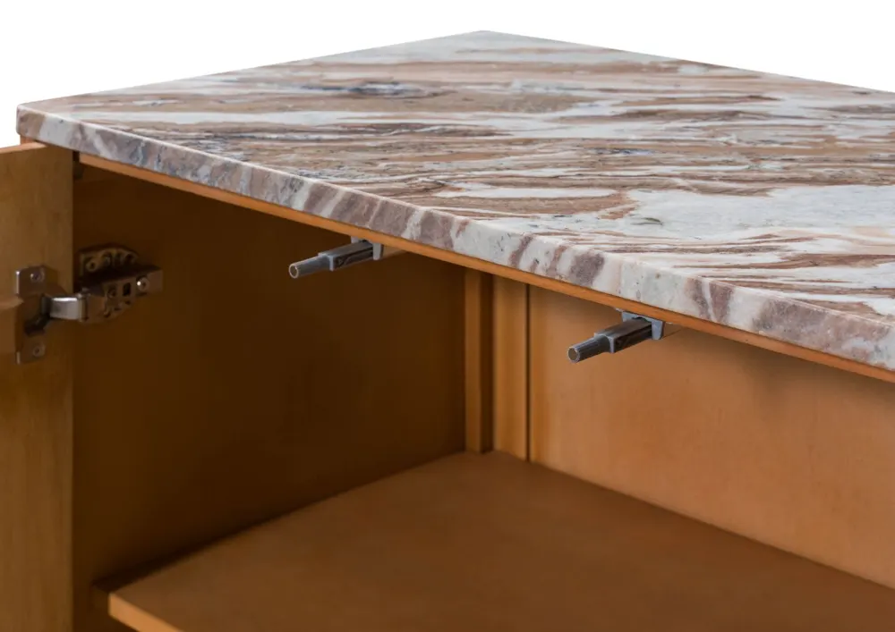 Massivmoebel24 Sideboard LUGANO, Mangoholz beige lackiert 3